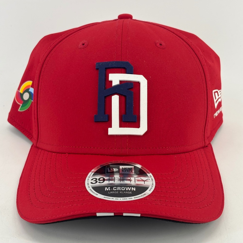 New Era 39THIRTY Hat Mens L/XL Red Dominican Republic WBC RD Logo NWT Baseball